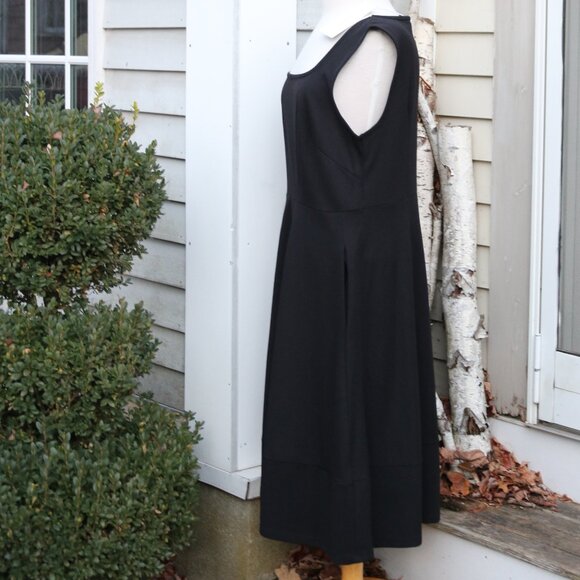 NEW Bloom Chic Black Sleeveless Square Neck Poly Knit A-Line Full Dress Sz 14/16 - Picture 3 of 8